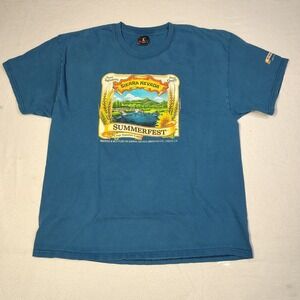 Vintage Sierra Nevada Summerfest T-Shirt XL Blue Hanes Cotton Brewery Tee